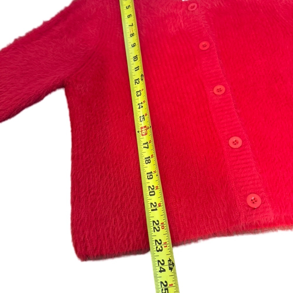 Dear John Fuzzy Poppy Red Button-Down Sweater - NWT - Picture 8 of 8